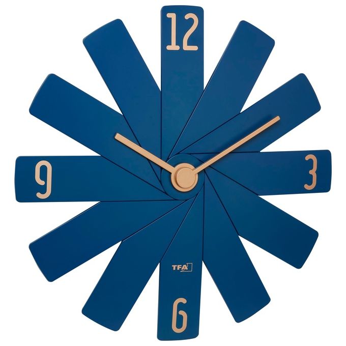 TFA 60.3020.06 Clock in the Box Orologio da Parete Analogico 40 cm Movimento Silenzioso Sweep colore Blu