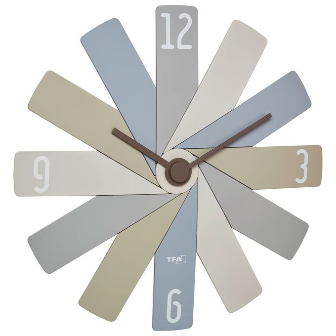 TFA Dostmann 60.3020.30 Clock in the Box Orologio da Parete Analogico con Movimento Silenzioso Sweep e Sistema a Incastro 12 Pezzi colore Colorato