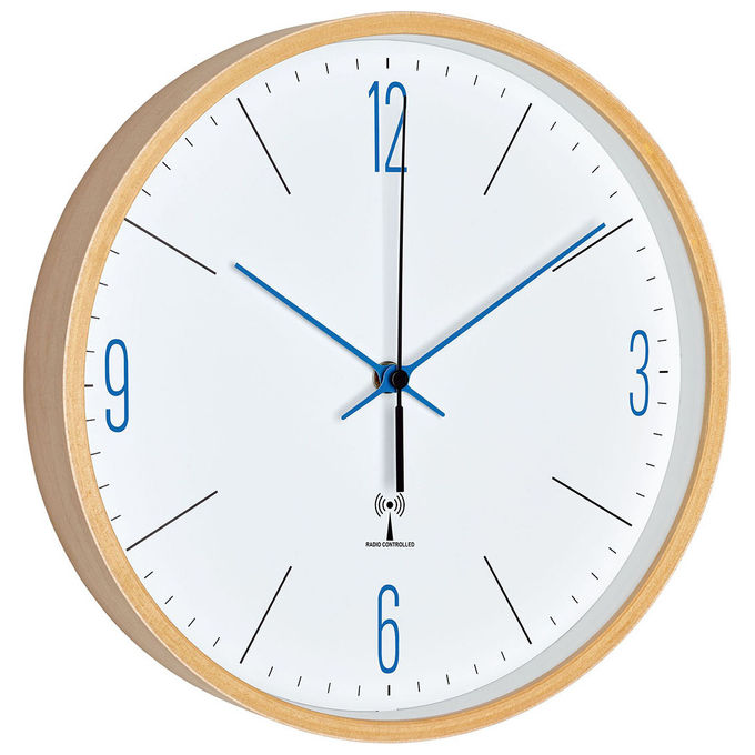 TFA-Dostmann 60.3524.06 Orologio da parete e da tavolo Rotondo con numeri e lancette blu colore Blu Marrone Bianco