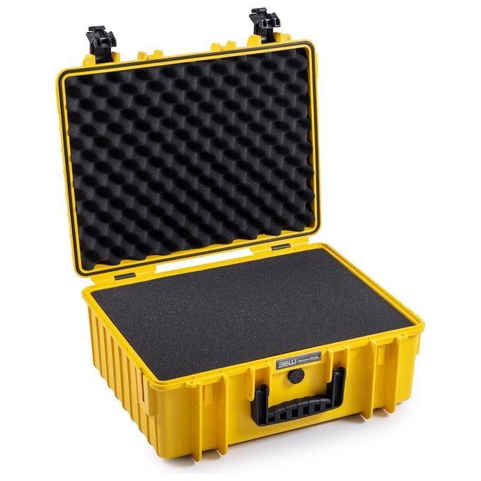 BandW Cases 6000-YSI Type 6000 Valigetta Porta Attrezzi Schiuma Pretagliata IP67 Impilabile con Valvola di Compensazione Pressione 32.6 L colore Giallo