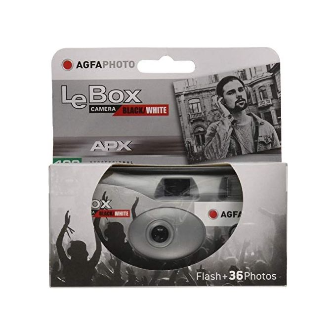 AgfaPhoto AFPLBW36 LeBox Fotocamera usa e getta pellicola 35mm ISO 400 36 esposizioni flash integrato colore Nero