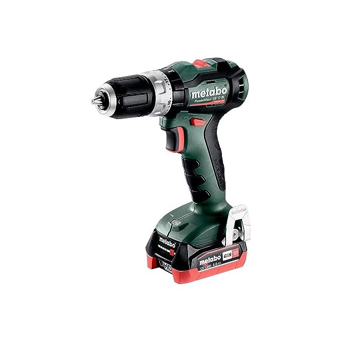 Metabo 601046800 PowerMaxx SB 12 BL Trapano-avvitatore a Percussione a Batteria 12 V con 2 Batterie 4,0 Ah e Caricabatterie colore Nero