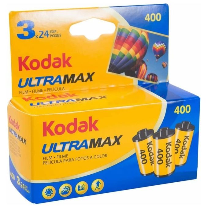 Kodak 647395 Ultramax 400 Pellicola per Foto a Colori 35mm 24 Scatti ISO 400 3 Pezzi colore Multicolore