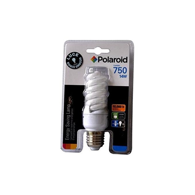 Polaroid 610-819037 Lampadina a Risparmio Energetico Spirale E27 14W 750lm 59W 6500K 10000h colore Bianco