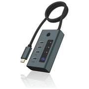 ICY BOX 61062 IB-HUB1454-C31 Hub USB 4 porte USB 3.2 Gen 2 Type-C con Power Delivery 20 W colore Blu Grigio