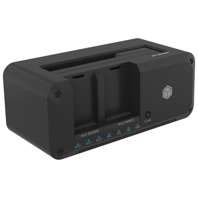 ICY BOX IB-2924MSCL-C31 Docking Station per HDD SSD M.2 con Funzione di Clonazione USB 3.2 Gen 2 Type-C 3 Slot Supporto UASP colore Nero