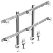 ICY BOX 4250078175575 Diamond Stand 666 Supporto per Monitor 6 Monitor fino a 8 Kg VESA 75x75 100x100 mm colore Argento