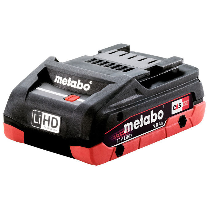 Metabo 625367000 Batteria 18V 4 Ah LiHD tecnologia Ultra M gestione intelligente delle batterie indicatore di carica residua colore Nero