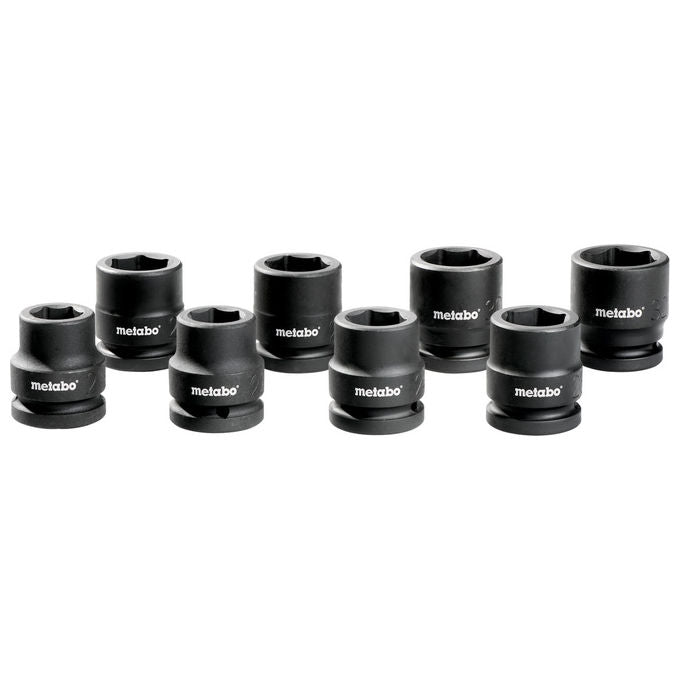 Metabo 628834000 Set di chiavi a bussola 8 pz 21 22 24 26 27 28 30 32 mm colore Nero