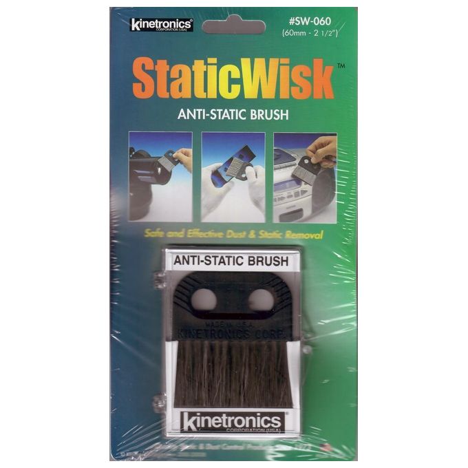Kinetronics SW-060 StaticWisk Spazzola Antistatica Riutilizzabile per Obiettivi Fotografici Pellicole e Schermi colore Multicolore