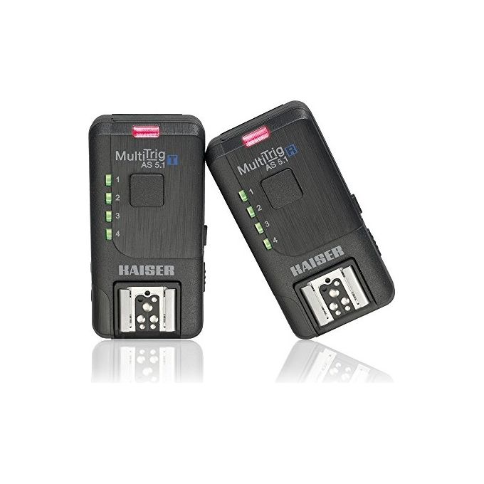 KAISER 7001 MultiTrig AS 5.1 Telecomando Radio e Trigger Flash per Fotocamera e Flash Compatibile Canon Nikon Fuji fino a 120 m 7 Canali 2,4 GHz TTL colore Nero