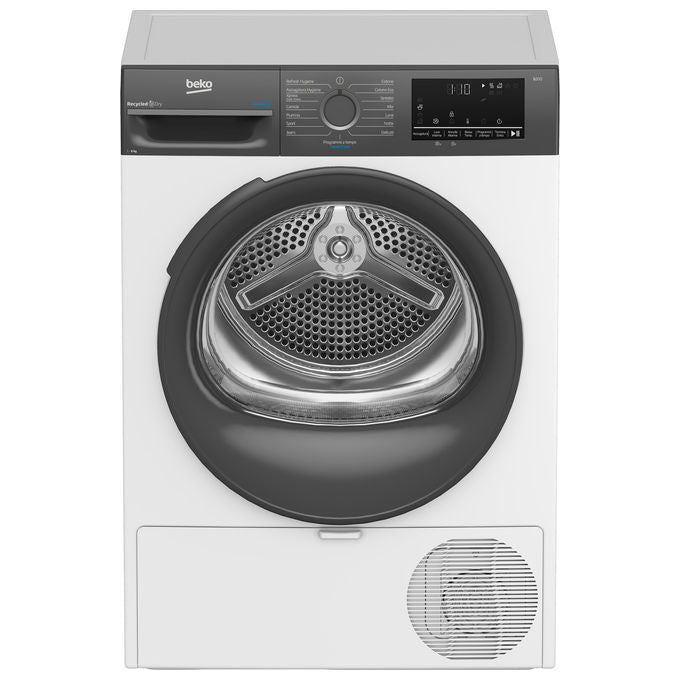 Beko 7188242760 BMEUT481SAI_IT Asciugatrice Libera Installazione 8 Kg Classe C Motore Inverter Display Digitale Funzione a Vapore SteamCure (59.8x60.7x84.6 cm) colore Bianco
