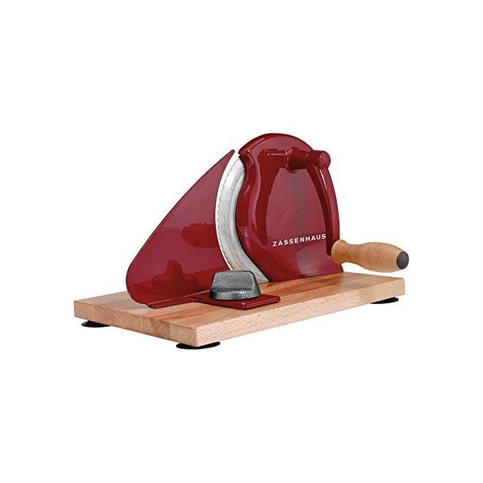 Zassenhaus M072075 Classic Affettatrice manuale per pane Lama ondulata made in Solingen Regolazione continua 1-18 mm colore Rosso