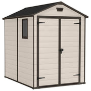 Keter MANOR 6X5 Casetta da giardino in resina doppia porta tetto a due falde 185x152x226 cm colore Beige
