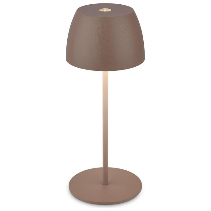 Briloner Serina Mini, Lampada da Tavolo LED a Batteria, Umbrasand, Dimmerabile, IP44