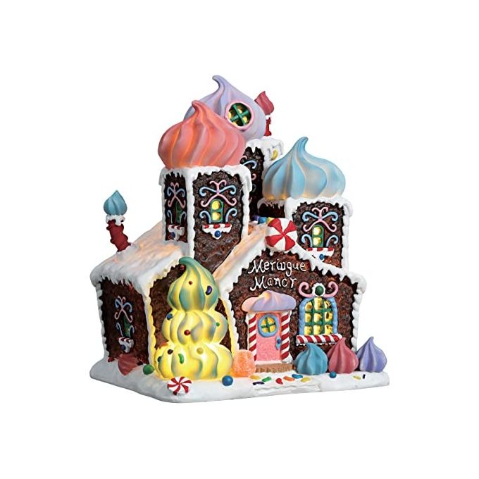 Lemax 75179 Sugar N Spice Meringue Manor Casa Villaggio Natalizio Illuminata LED a Batterie 3AA 20.5 cm
