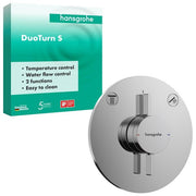 Hansgrohe 75418000 DuoTurn S Miscelatore ad incasso per 2 utenze con deviatore e controllo flusso colore Cromo