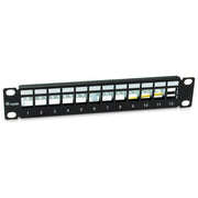 Equip, Pannello Rack 1U, 12 Porte Keystone, Nero, Metallo