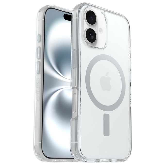 OtterBox 77-96369 Symmetry Custodia Cover con MagSafe per iPhone 16 Trasparente