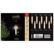 Krinner 77122 Lumix Superlight Flame Mini Candele LED Senza Fili Telecomando e Timer Luce Fissa e Doppia Modalita' Tremolante Dimmerabile IP44 colore Avorio