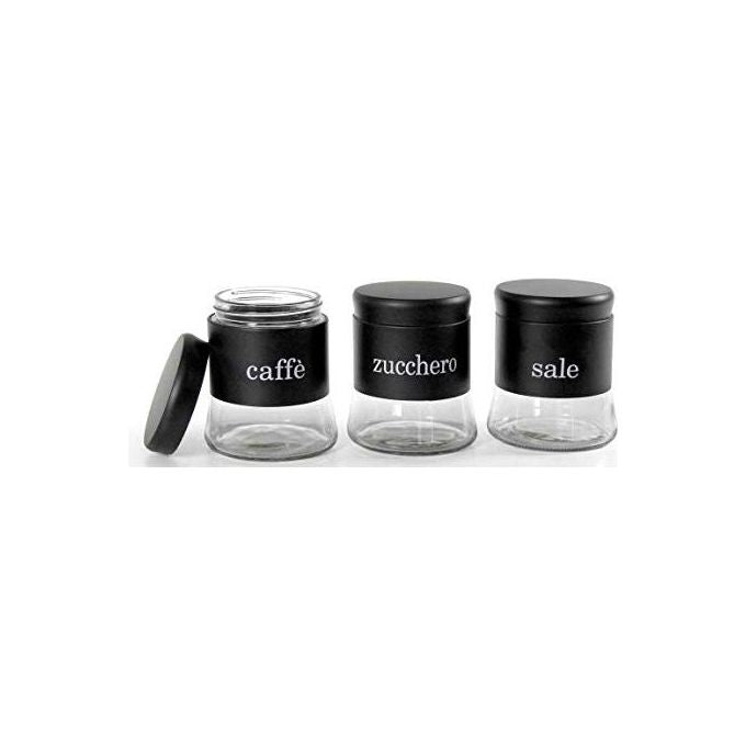 Gicos Utilissimi Barattolo in Vetro Nero 3 Pezzi