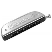 Hohner 253-C Chrometta Armonica Cromatica 10 Fori 40 Voci in DO materiale pettine ABS nero lucido colore Nero