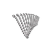 USAG U02831403 Serie 283 Chiavi Poligonali Doppie Curvate 12 Pezzi in Acciaio al Cromo Vanadio Finitura Cromo Satinato 6x7 fino a 30x32 mm colore Nero