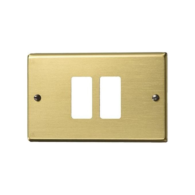 Vigor-blinky 8746 Placca per Interruttori Tipo Magic Alluminio Tonda 2 Fori colore Bronzo