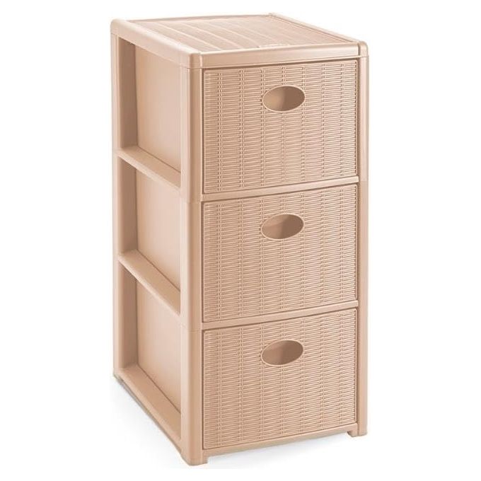 Stefanplast Mobile Cassettiera Elegance Slim 3 Cassetti Cashmere 30x40x60cm