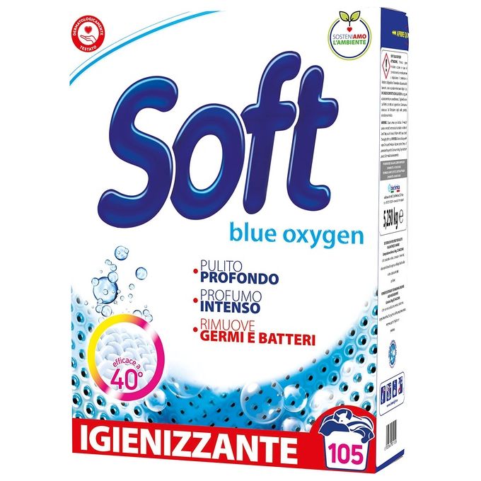 Soft Detersivo per Lavatrice in Polvere Blue Oxigen 5.52Kg