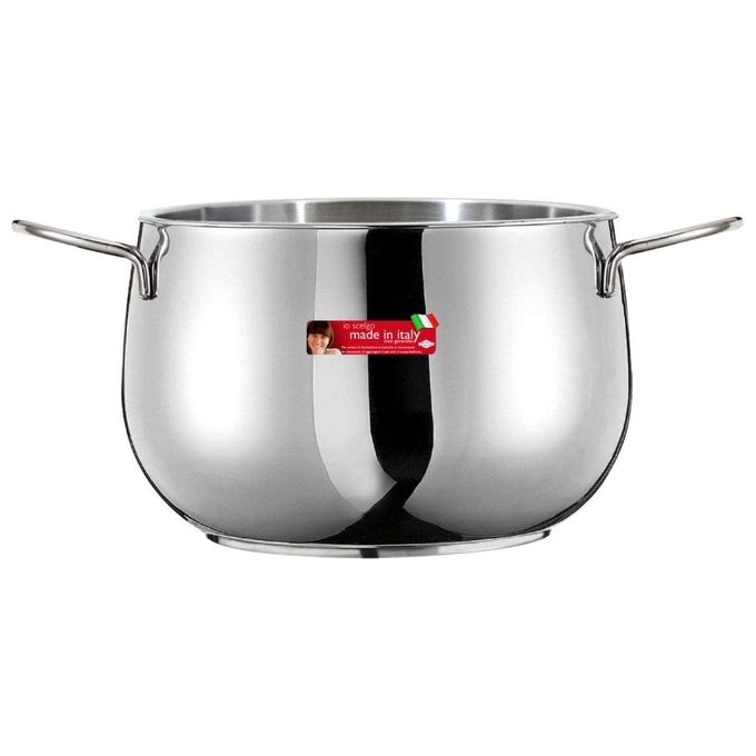 Inoxriv INO172 River Pentola Inox 2 Manici 22 cm 5 L Triplo Fondo Induzione Lavastoviglie colore Antracite