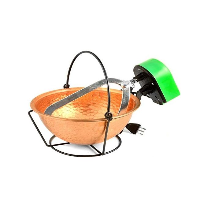 Officine Valtromplina 30R Polentina Elettrica Rame Tonda Martellata Telaio Ferro Brunito 5W 4 L 24 cm