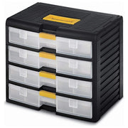 Terry 43002 Store-Age Cassettiera Portaminuterie 4 Cassetti con Chiusura Block-Age Modulare Portatile colore Nero