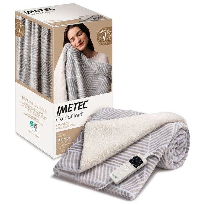 Imetec 26208 CaldoPlaid Adapto Plus Coperta elettrica 150 W 6 Temperature Lavabile Grigio
