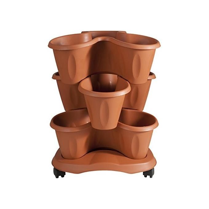 Bama Vaso Trifoglio Con Sottovaso In Terracotta