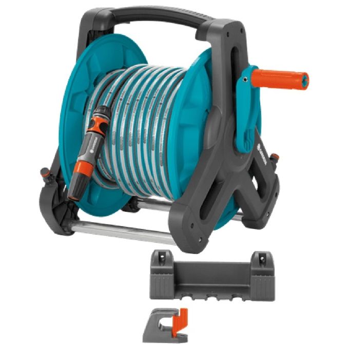 Gardena 8009-20 Classic 50 Set Avvolgitubo a Parete Manuale 20 m tubo 13 mm capacita' 50 m colore Nero Verde