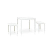 Progarden 8009271090743 Papua Set da Giardino con Tavolo e 2 Panche in Polipropilene Resistente agli Agenti Atmosferici e ai Raghi UV colore Bianco