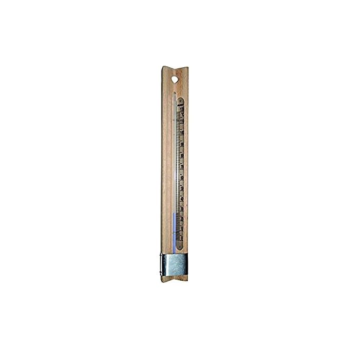 Blinky 8011779219342 Termometro Analogico per Caseificio Sauna Struttura Legno Scala Alluminio 0-120°C 40x4 cm colore Marrone