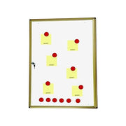 BLINKY 2623720 Bacheca espositore per avvisi in alluminio anodizzato con chiusura a chiave e magneti 73x55x4 cm colore Argento