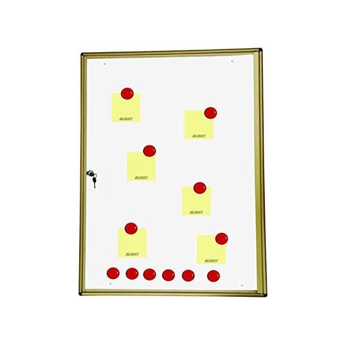 BLINKY 2623720 Bacheca espositore per avvisi in alluminio anodizzato con chiusura a chiave e magneti 73x55x4 cm colore Argento