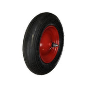 VIGOR-BLINKY Ruota per Carriola Pneumatica Perno Corto 17 cm su Boccole colore Rosso e Nero