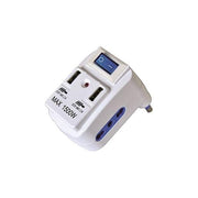 Vigor-Blinky 3508038 Adattatore con Interruttore Doppio 2 Bipasso 2 USB 16A 1500W colore Bianco