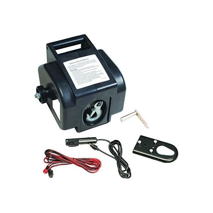 Vigor VAE-12 Argano Elettrico 12V 300W Fune Acciaio 9 metri Trazione 900 Kg con Manovella Ausiliaria