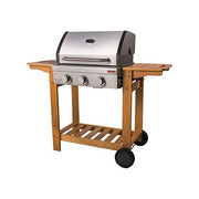 Sandrigarden CANADA Barbecue a gas 3 bruciatori inox + fornello laterale 12.8 kW colore Nero