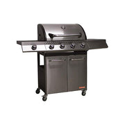 Sandrigarden BRASILE Barbecue a gas 4 fuochi + 1 fornello 16 kW Griglie in ghisa Acciaio Inox (130x54x110 cm) colore Acciaio Inox