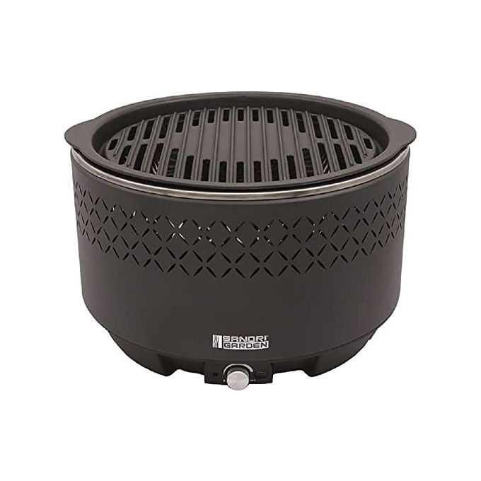 Sandrigarden SG31G Barbecue Portatile Piastra Ghisa 31 cm Senza Fumo Ventola Elettrica Accensione Rapida Borsa Trasporto Inclusa