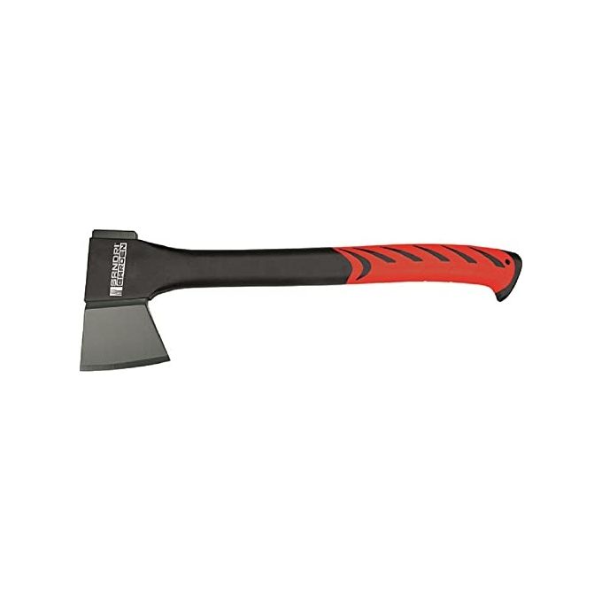 Sandrigarden 6496330 SG-AT 950 Accetta Testa in acciaio al carbonio forgiato Manico sintetico 45 cm con inserti in gomma termoplastica Protezione lama in PP rigido colore Nero