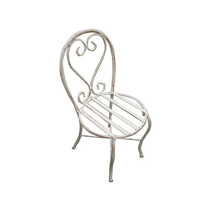 Vigor 9618305 Mika Portafiori Ferro Battuto Sedia Seduta 14x14 cm Altezza 30 cm colore Bianco