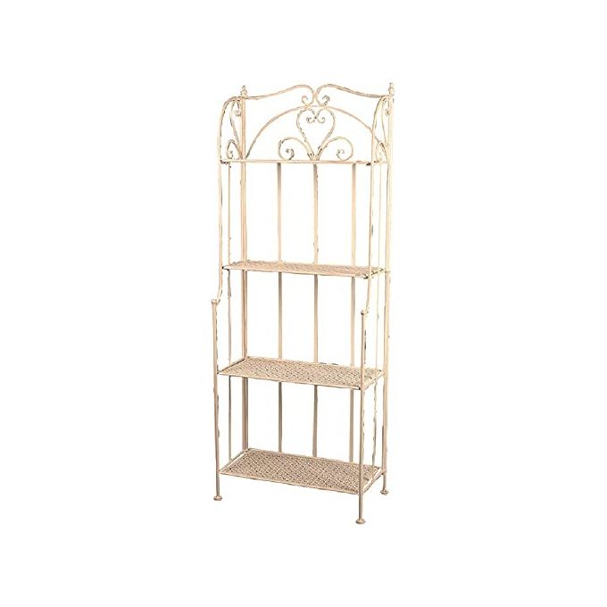 Vigor 9618370 Scaffale in Ferro Battuto 4 Piani 62x31x155 cm colore Bianco