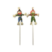 Vigor 9754742 Junior Spaventapasseri Set 2 Pezzi in Paglia e Tessuto Bastone Bambu' 40 cm